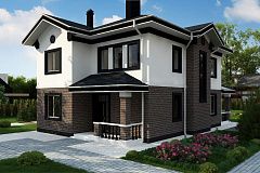 Проект комфортабельного двухуровневого коттеджа в классическом стиле.