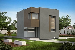 Компактный дом в стиле современного кубизма с тремя спальнями.