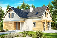 Практичный дом L-образной формы с гаражом на одну машину