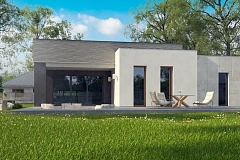 Проект одноэтажного дома в стиле модерн эффектной формы