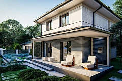 Вариант двухэтажного дома Z438 с плитами перекрытия