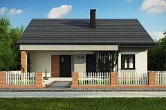 Вариант проекта Z316 с измененной планировкой помещений и двускатной кровлей