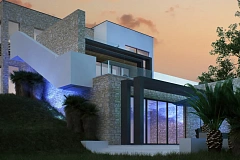 Трехэтажная современная резиденция&nbsp;&nbsp;с террасами и бассейном .