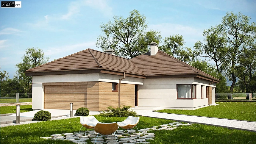 Версия Z195 с гаражом для двух автомобилей