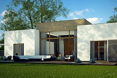 Одноэтажный дом в стиле современного минимализма