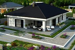 Вариант одноэтажного дома Z443 без гаража