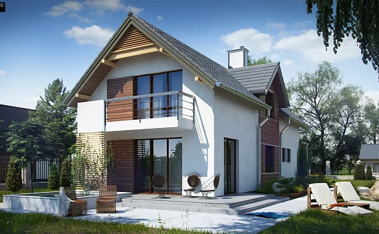 Функциональный и привлекательный дом с гаражом для узкого участка.