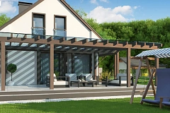 Дом с мансардным этажом и большой террасой