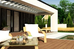 Компактный одноэтажный дом с двускатной крышей и 3 спальнями