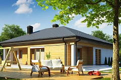 Вариант проекта одноэтажного дома Z204&nbsp;&nbsp;с гаражом для одной машины.