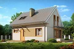 Компактный дом с дополнительной спальней на первом этаже, простой в строительстве, недорогой в эксплуатации.