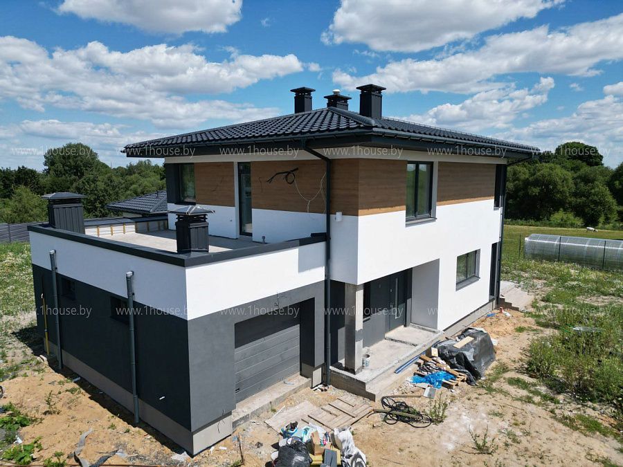 Стильный двухэтажный дом с баней на участке, д.Городище, фото 5