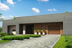 Современный односемейный дом с  плоской крышей