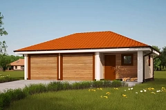 Проект гаража на две машины для коттеджа в классическом стиле