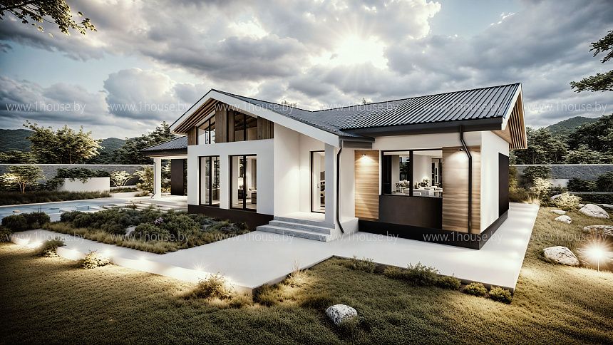 Дом со вторым светом, центрической планировкой и 3мя спальнями.