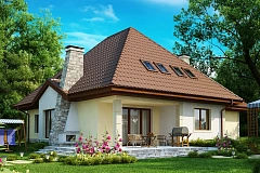 Просторный функциональный дом сложной формы.