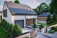 Современный дом с мансардой