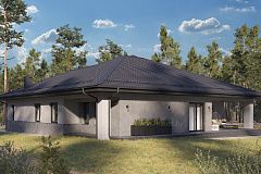 Одноэтажный дом с гаражом и 3мя спальнями.