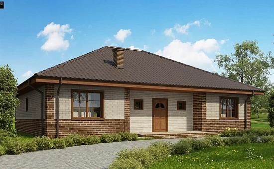 Версия проекта Z10 с кирпичной облицовкой фасадов.