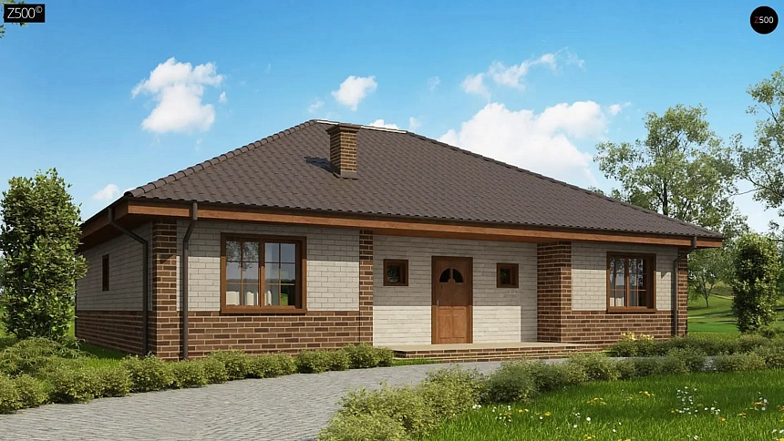 Версия проекта Z10 с кирпичной облицовкой фасадов.