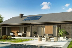 Вариант одноэтажного дома Z387k с&nbsp;&nbsp;облицовкой кирпичом и измененной планировкой