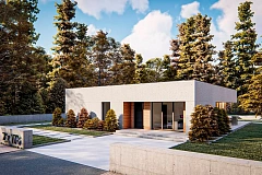 Вариант cовременного одноэтажного дома Zx176 с измененной планировкой