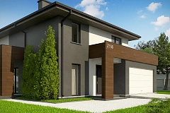 Уменьшенная версия проекта z156 с гаражом и стильным фасадом