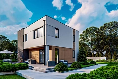 Вариант двухэтажного дома Zx59 без гаража