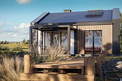 Компактный одноэтажный дом с 2умя спальнями.