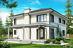 Комфортный двухэтажный дом со вторым светом над гостиной