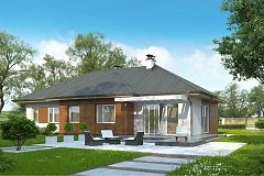 Комфортный одноэтажный дом в традиционном стиле.