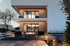 Современный двухэтажный дом с плитами перекрытия