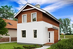 Проект двухэтажного дома для очень узкого участка.