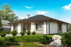 Одноэтажный коттедж с четырьмя спальнями