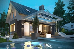 Проект компактного аккуратного дома с гаражом.