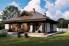 Комфортный одноэтажный дом с мансардой