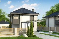 Современный двухэтажный дом с практичной планировкой