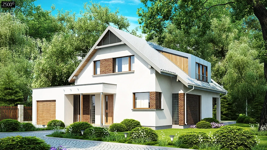 Компактный функциональный дом с оригинальными архитектурными элементами.