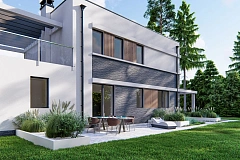 Вариант двухэтажного проекта дома Zx63B+ с плоской кровлей