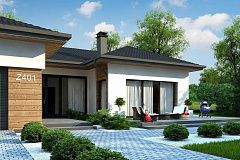 Проект комфортного одноэтажного дома в европейском стиле.