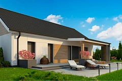 Проект одноэтажного дома Z376_35  адаптированный для сейсмозоны