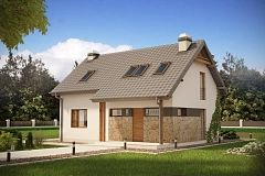 Практичный аккуратный дом с мансардой, с удобной функциональной планировкой.