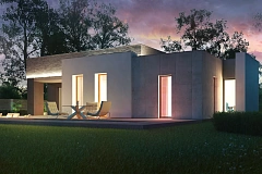 Проект одноэтажного дома в стиле модерн эффектной формы