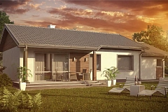 Вариант одноэтажного дома Z7L GL с измененной планировкой