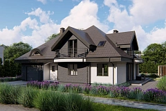 Версия проекта Z18 со встроенным гаражом с левой стороны дома