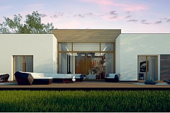 Одноэтажный дом в стиле современного минимализма