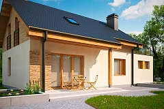 Версия проекта Z210 c гаражом, с альтернативной планировкой.