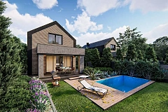 Подвариант мансардного дома Z431 для узкого участка