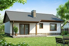 Экономичный в реализации одноэтажный дом с просторной гостиной и двумя спальнями.