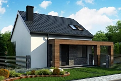 Проект мансардного дачного дома с комнатой на первом этаже